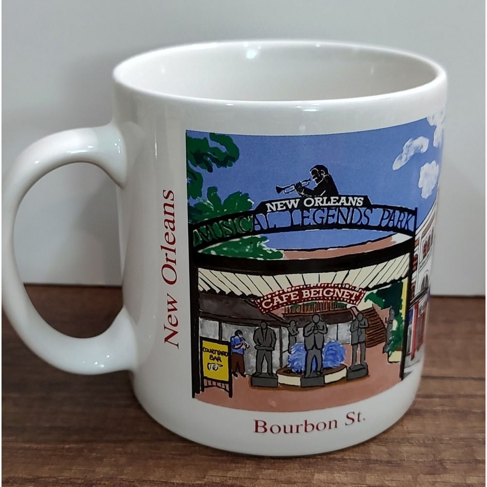 Youngberg New Orleans Coffee Mug Bourbon Street Souvenir Cafe Beignet Canal St